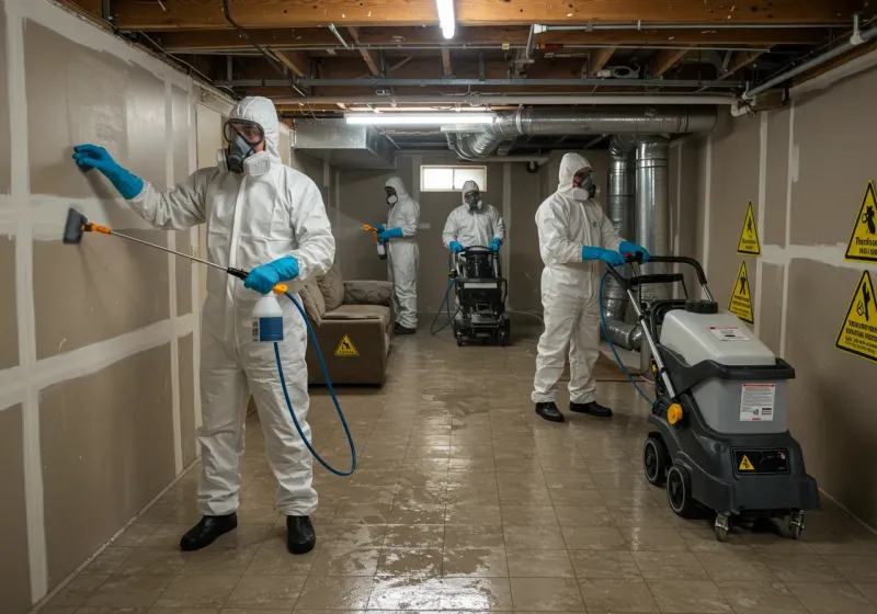 Basement Moisture Removal and Structural Drying process in Miles City, MT